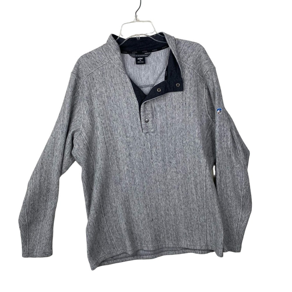 Kuhl Konfrontr Heathered Gray Quarter Snap Long Sleeve Pullover Men’s Size XL